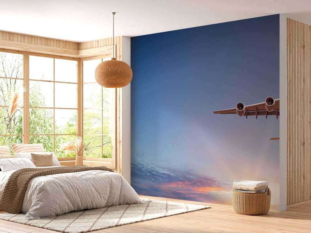 Avión con un hermoso sol