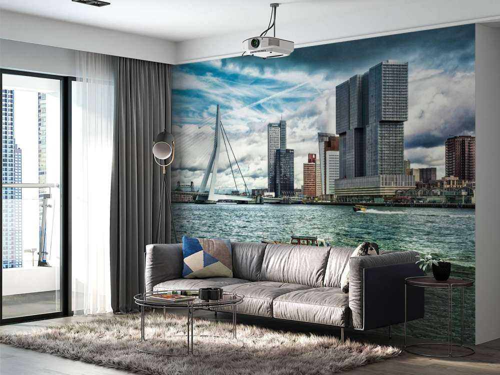 Skyline de Rotterdam con vista al Kop van Zuid en color 