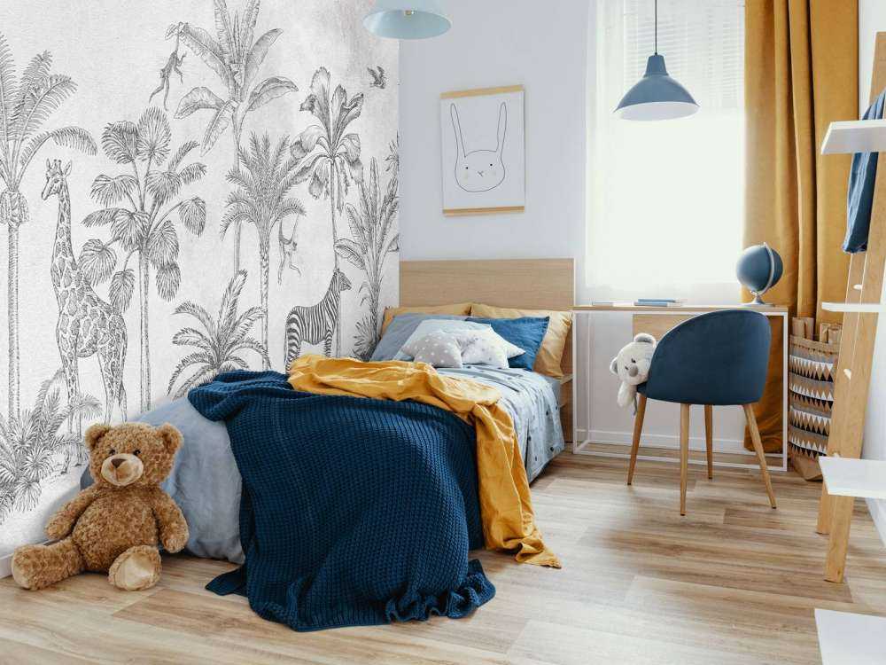 Animal tropical de la selva gris