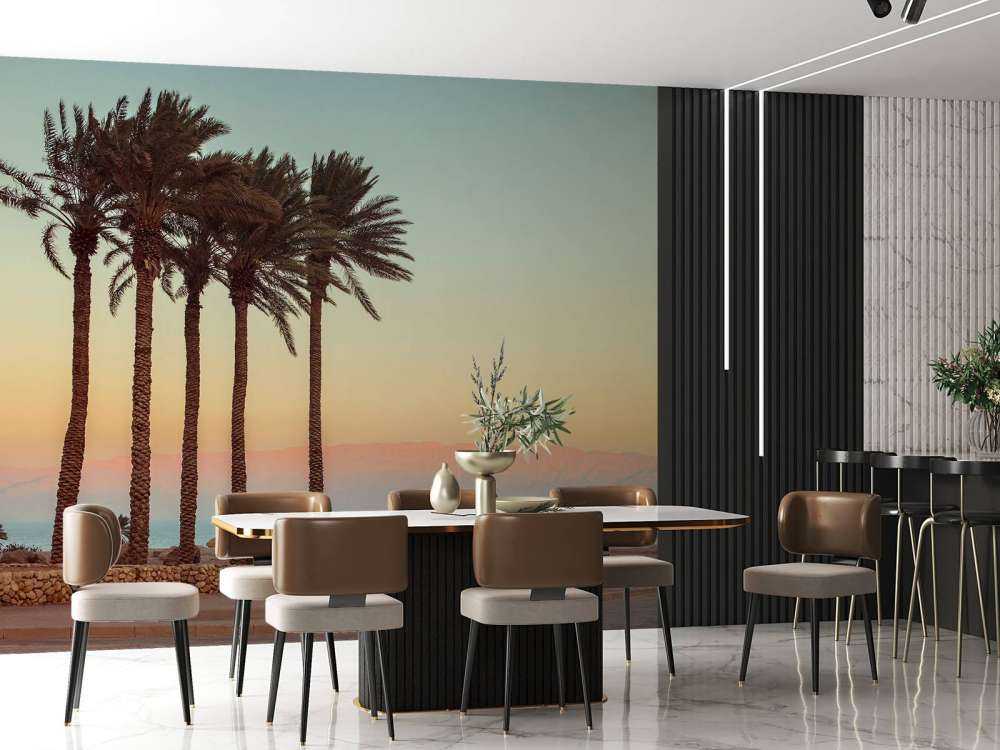 Palmeras al atardecer