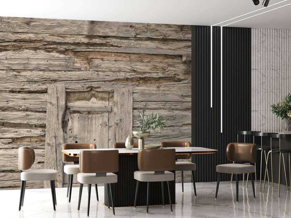 Estantes beige con puerta