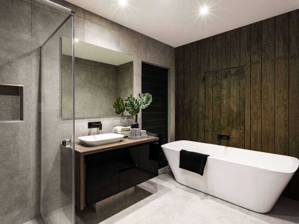 Pared de madera con puerta