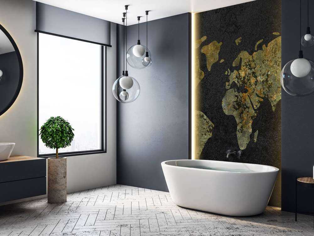 Mapa del mundo con textura verde dorada