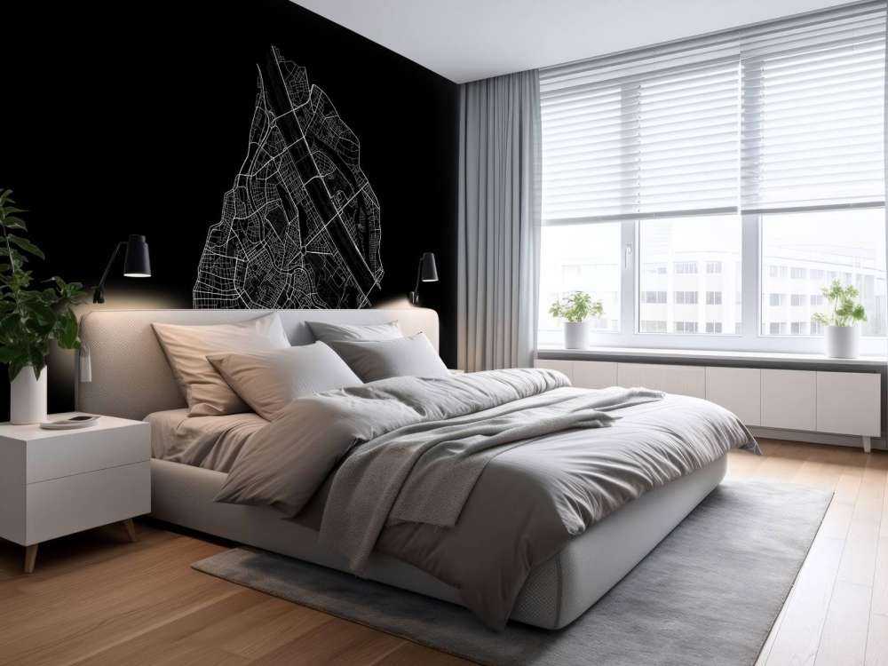 Mapa Centro de Viena, negro