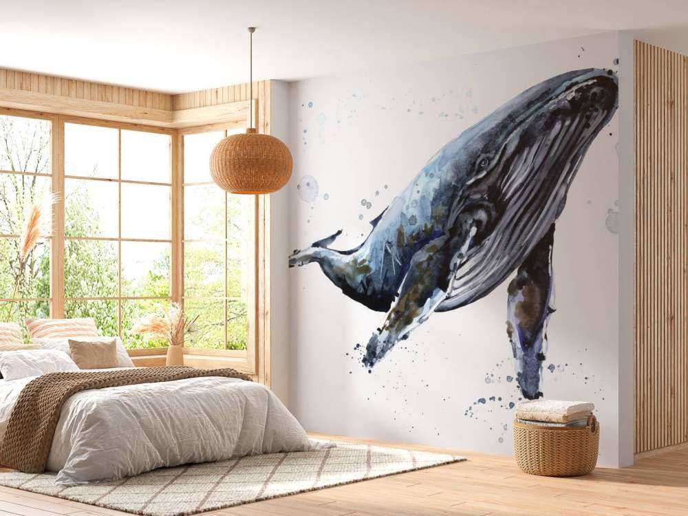 Ballena jorobada de acuarela