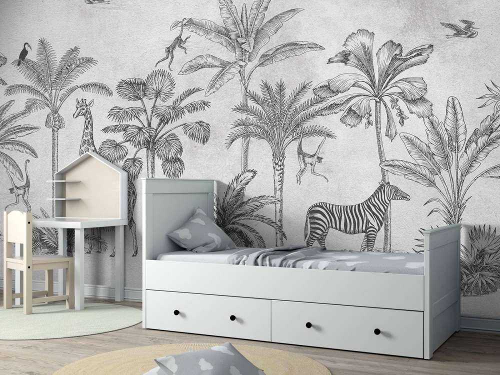 Animal tropical de la selva gris