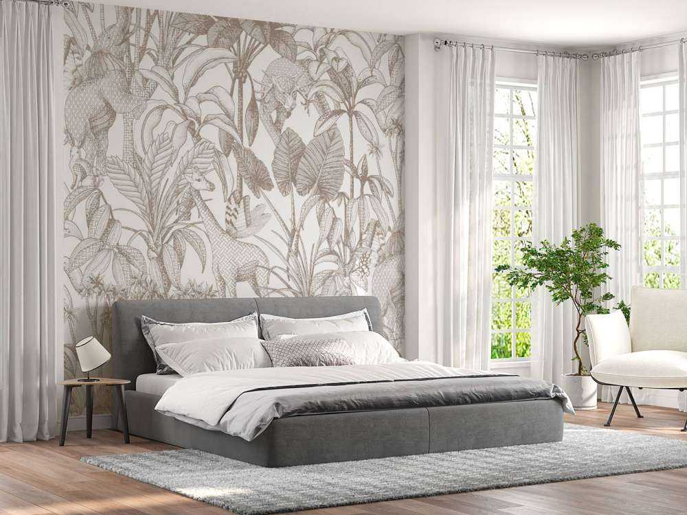 Animales entre las palmeras taupe