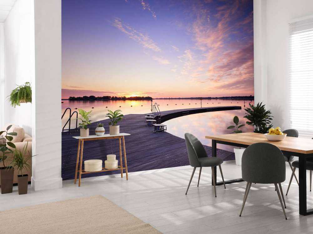 Muelle de baño con bloques de salida