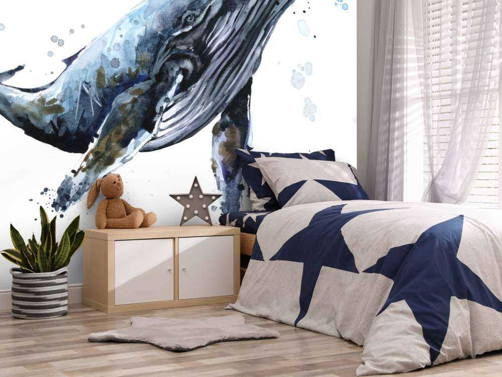 Ballena jorobada de acuarela