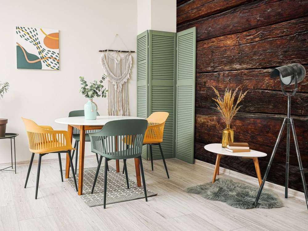 Pared de madera oscura