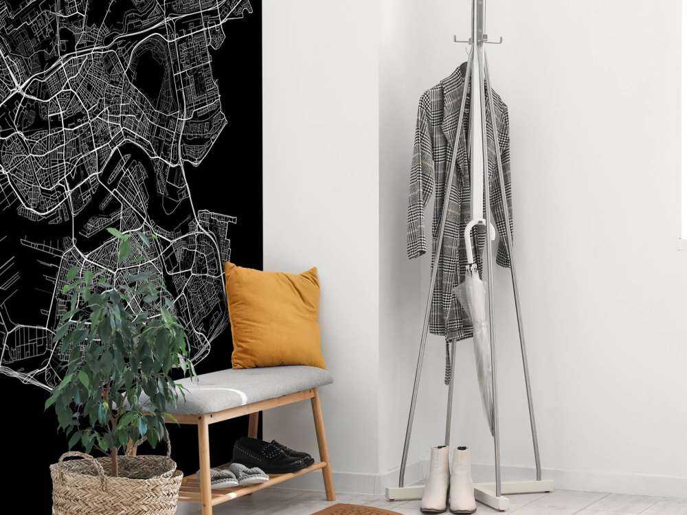 Mapa de Rotterdam, negro