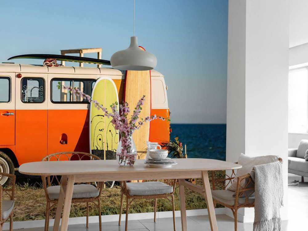 Furgoneta con tabla de surf