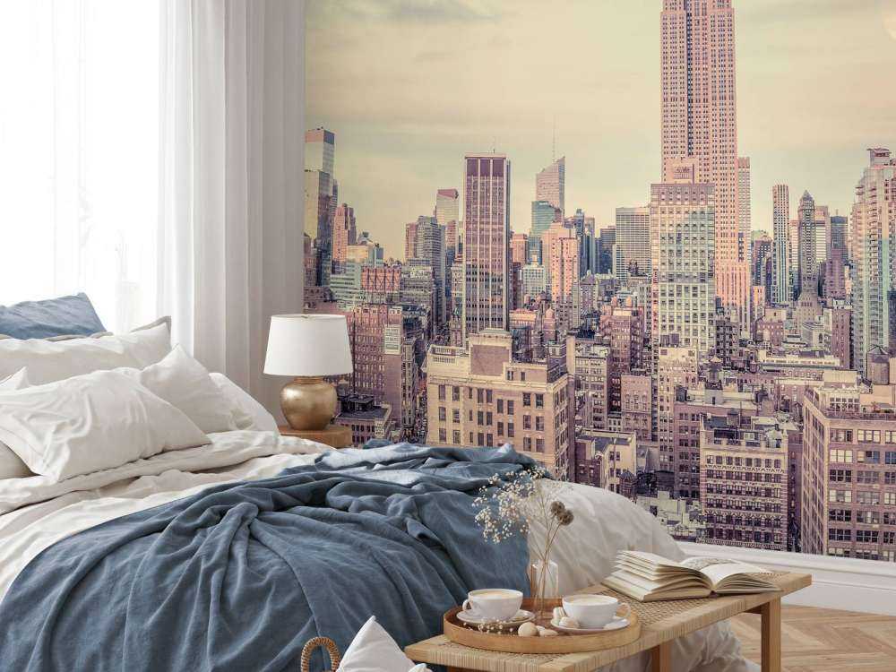 Edificio Empire State con Manhattan