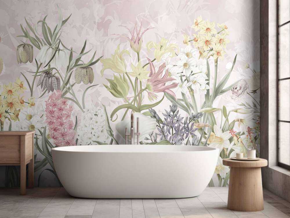 Flores de Primavera - Rosa Pétalo Pastel