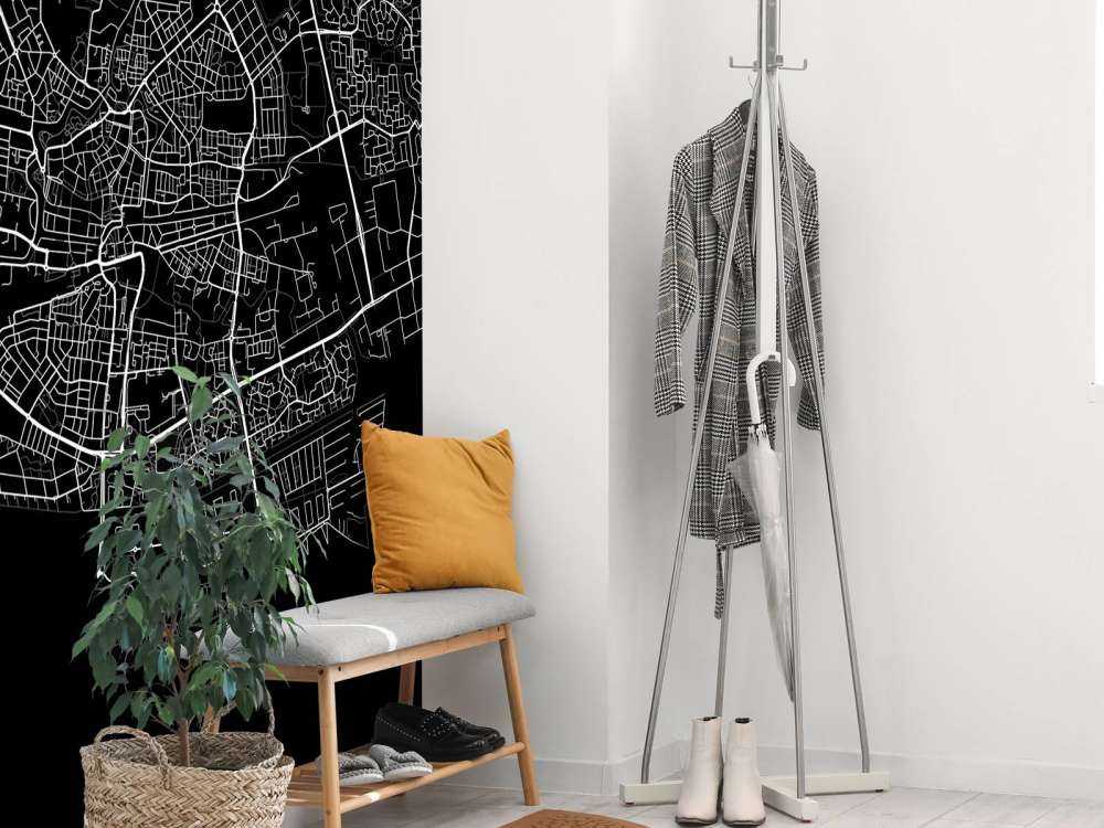 Mapa de Leeuwarden, negro