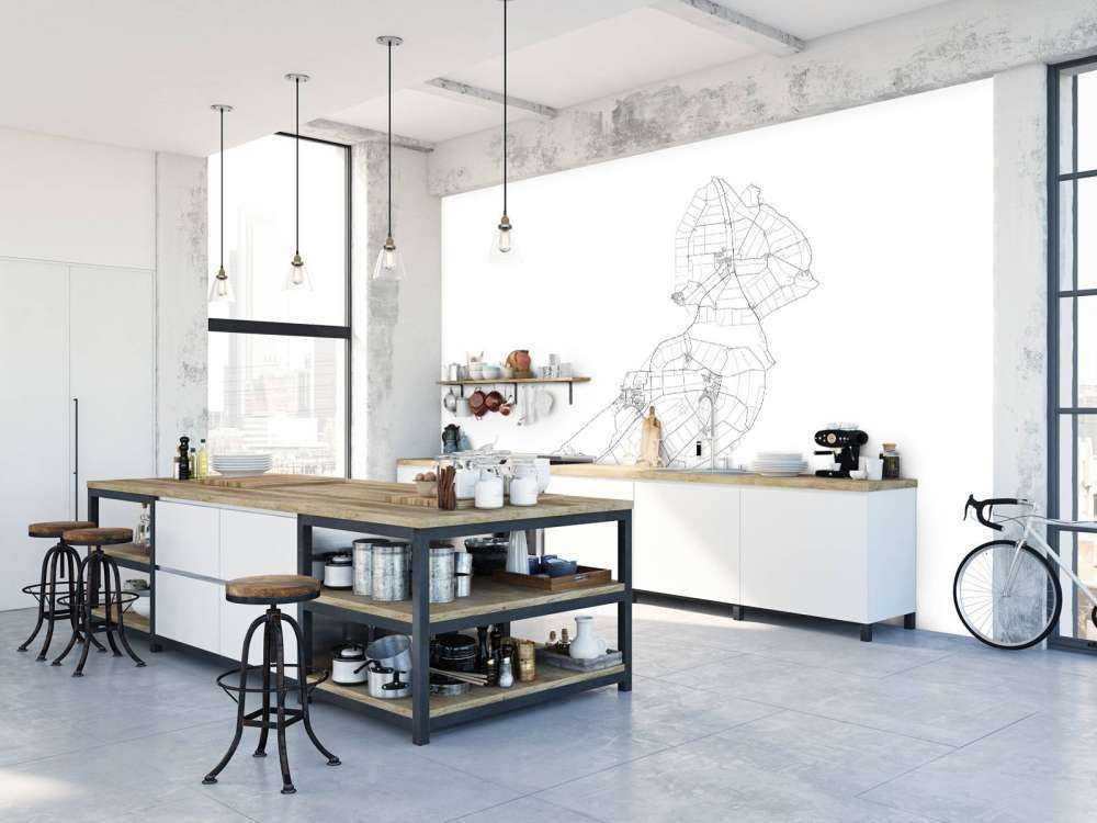 Mapa de Flevoland, blanco