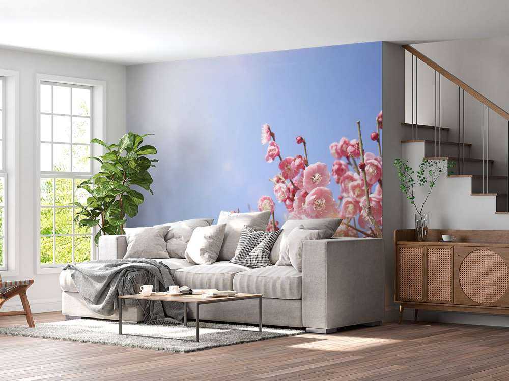 Flores con cielo azul