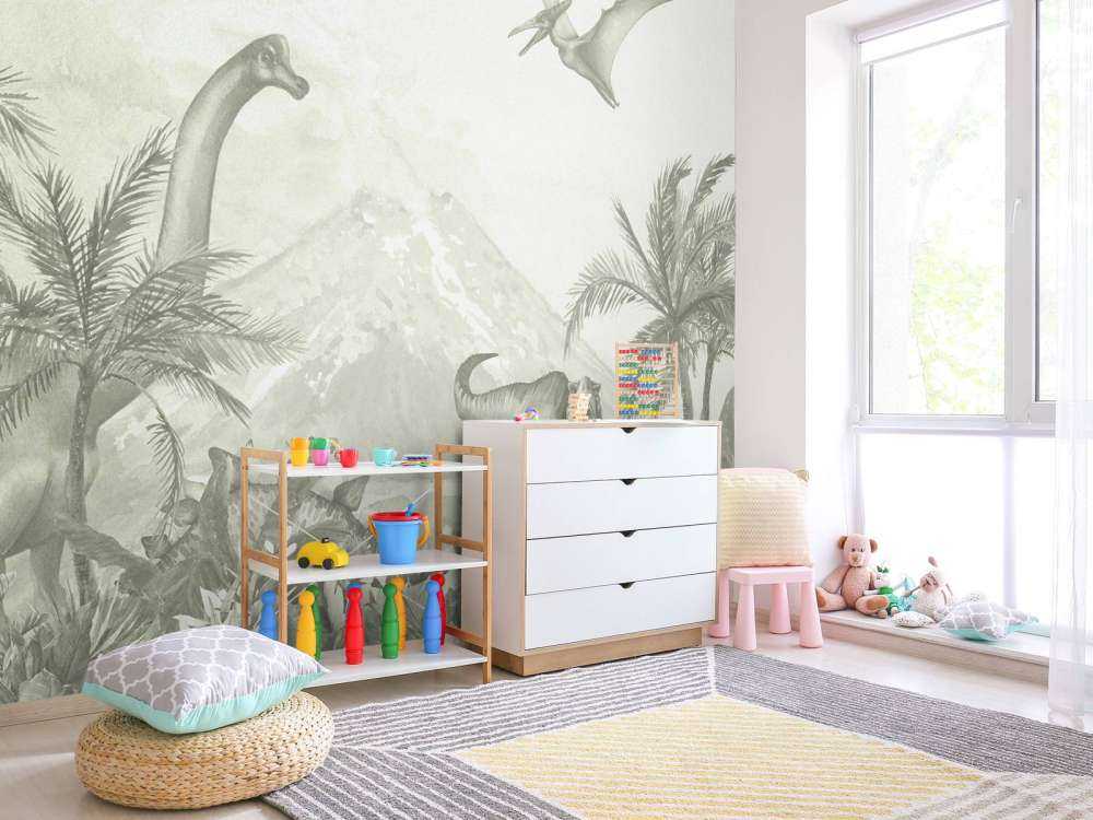 Varios dinosaurios en verde