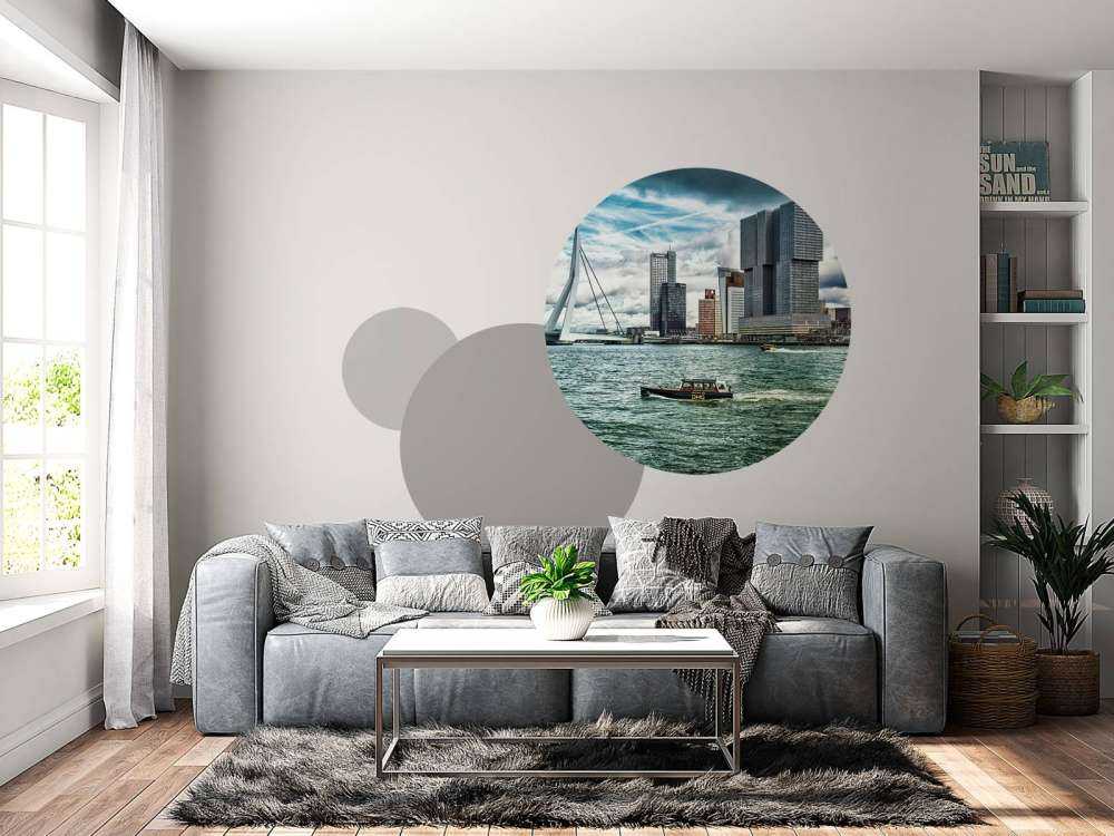Skyline de Rotterdam con vista al Kop van Zuid en color 