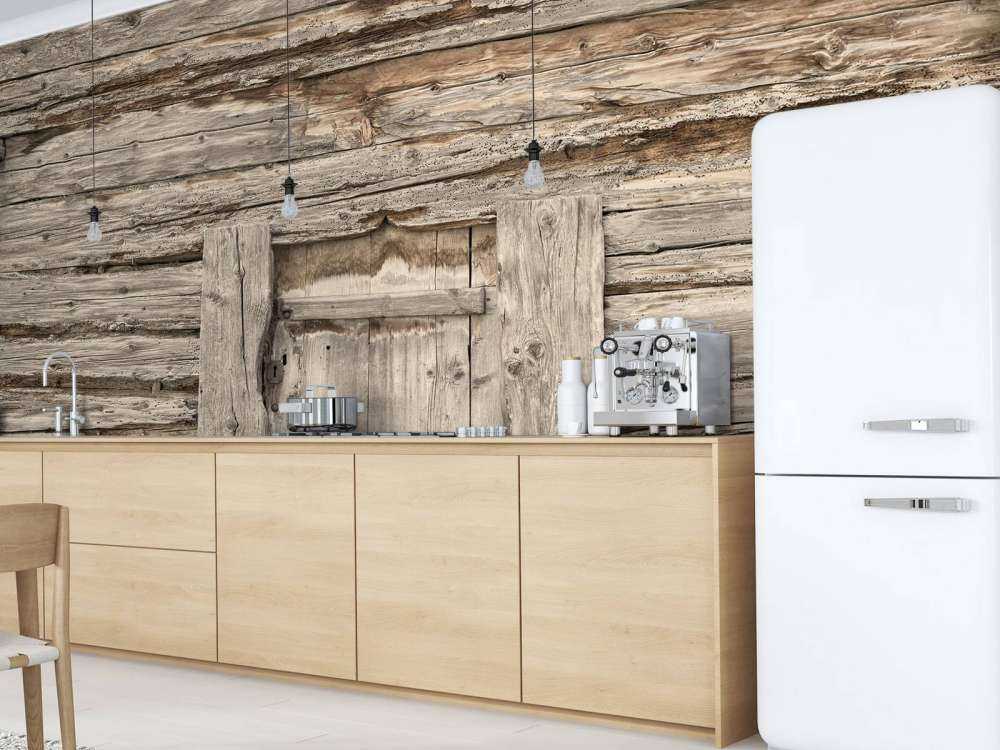 Estantes beige con puerta