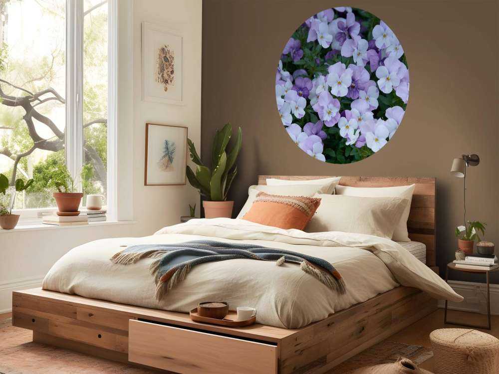 Violas blancas y moradas