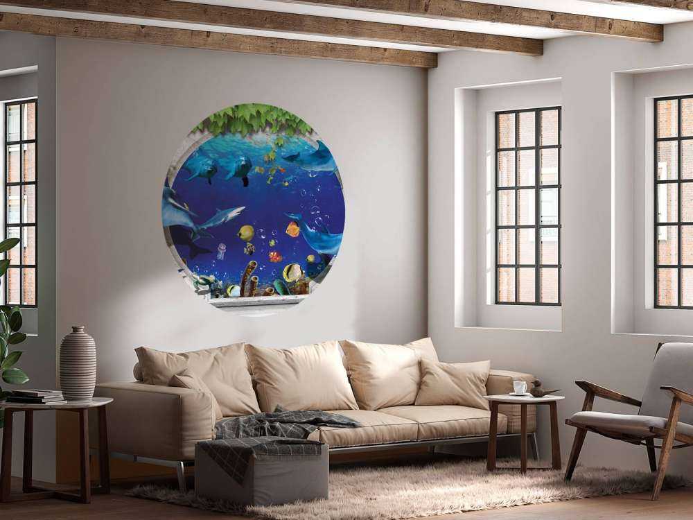 Delfines a través de la pared
