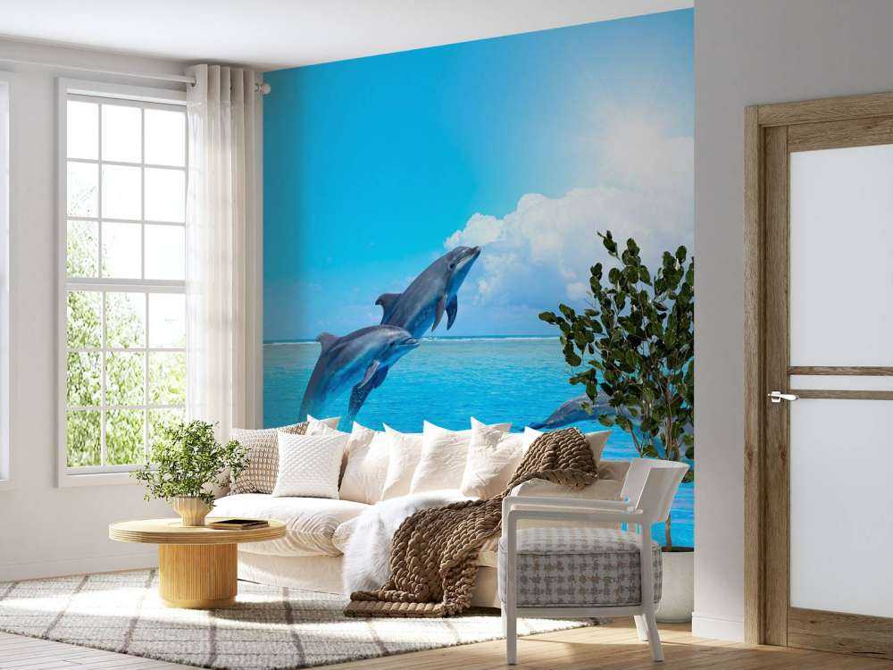 Delfines en el océano