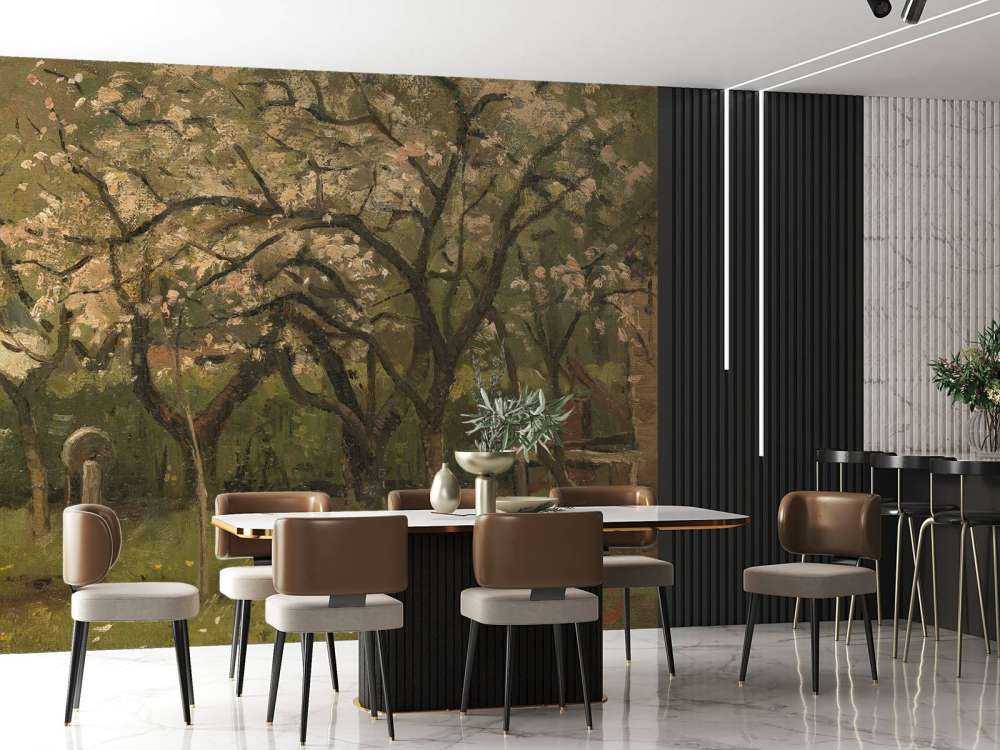 Árbol en flor en un huerto