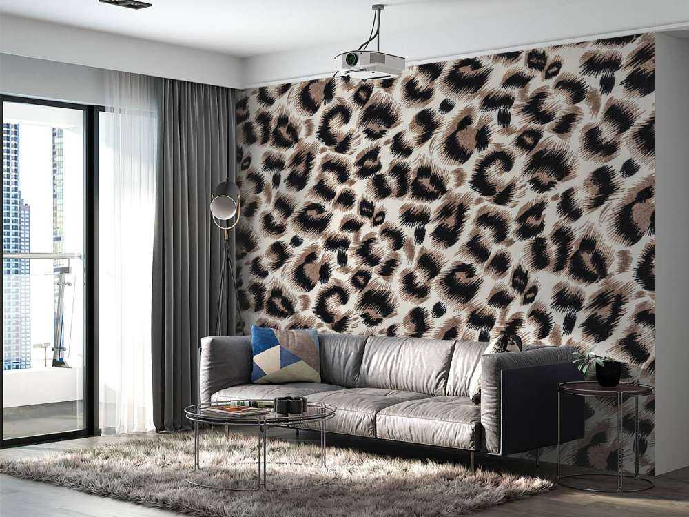 Abrigo de pantera de color beige