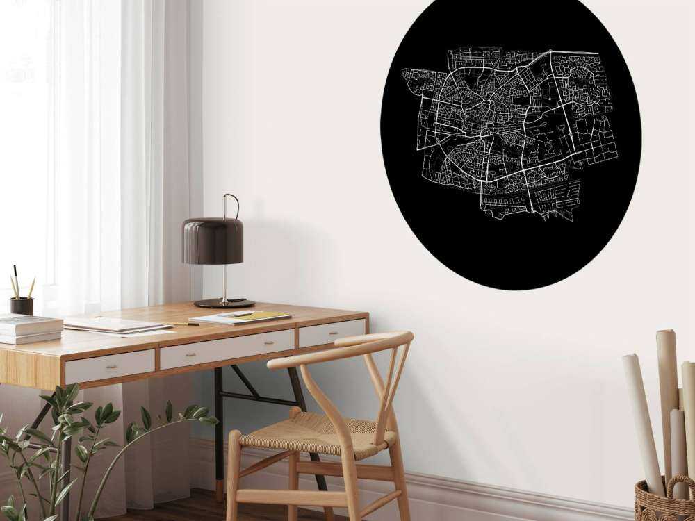 Mapa de Leeuwarden, negro