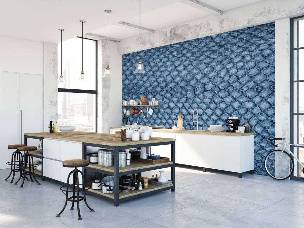 Textura de piel de aceite en azul