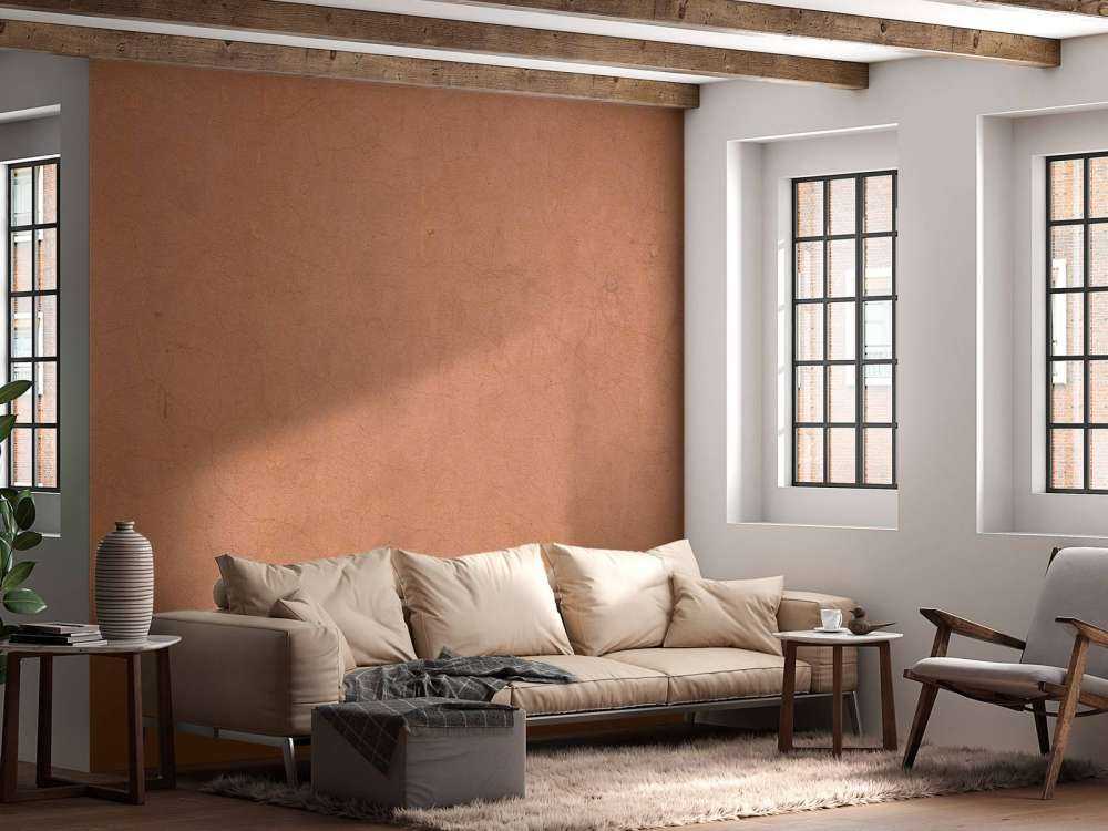 Estructura de hormigón en colores terracota