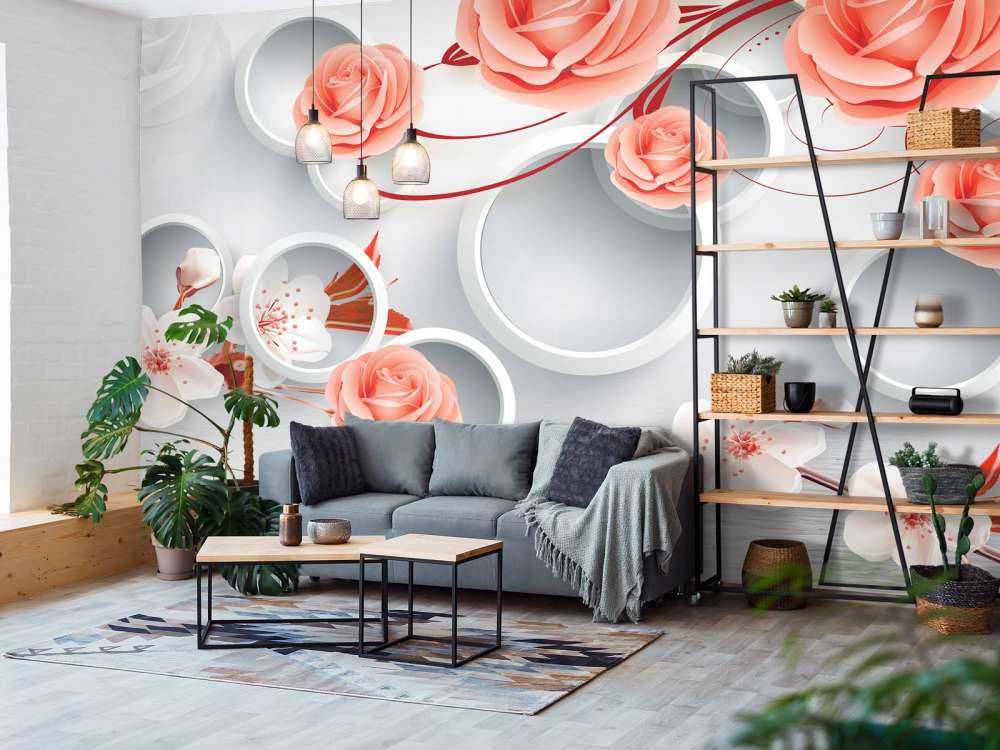 Círculos y flores 3D