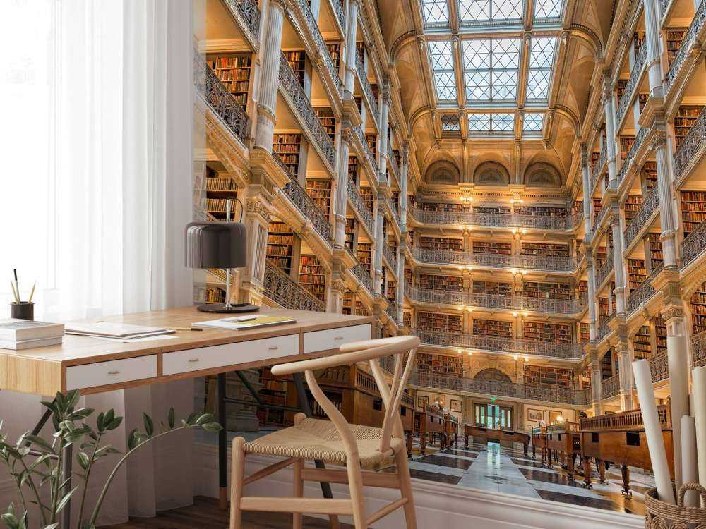 Sala de literatura iluminada