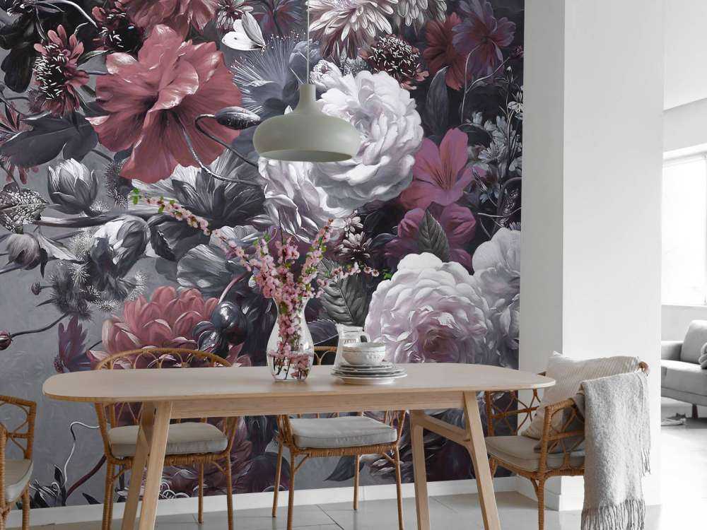 Gran ramo con amapolas rojas