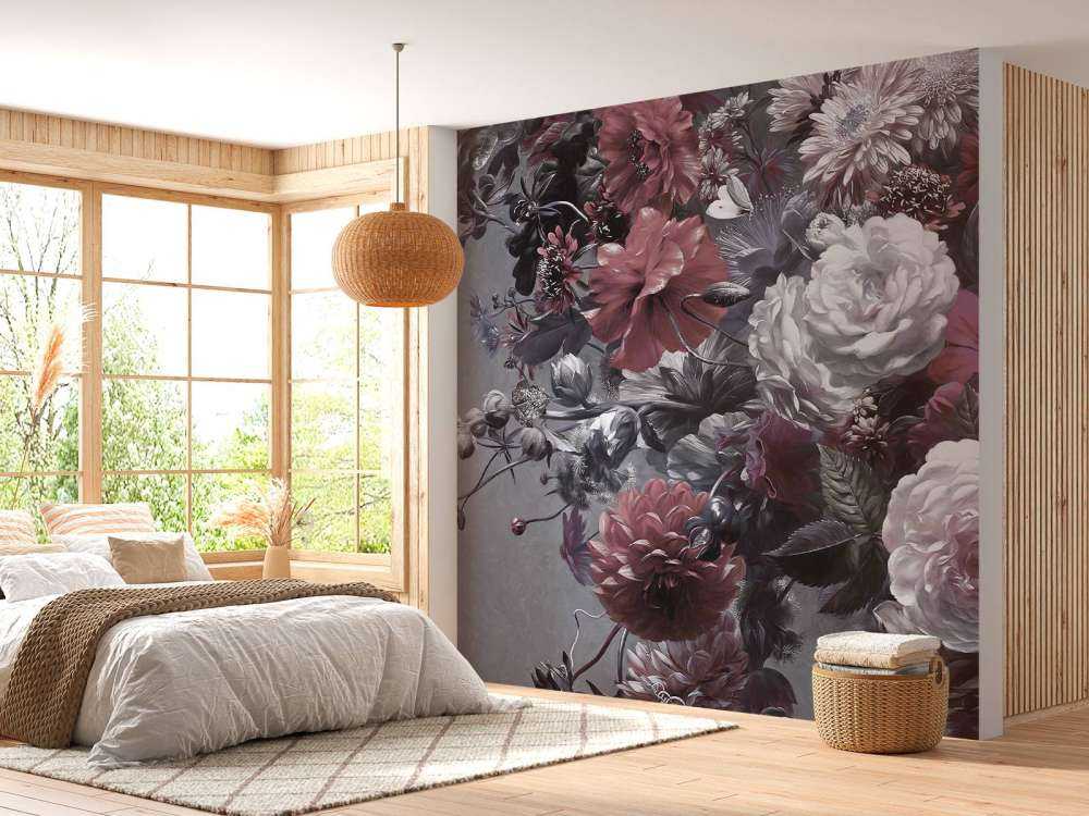 Gran ramo con amapolas rojas