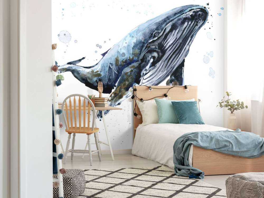 Ballena jorobada de acuarela