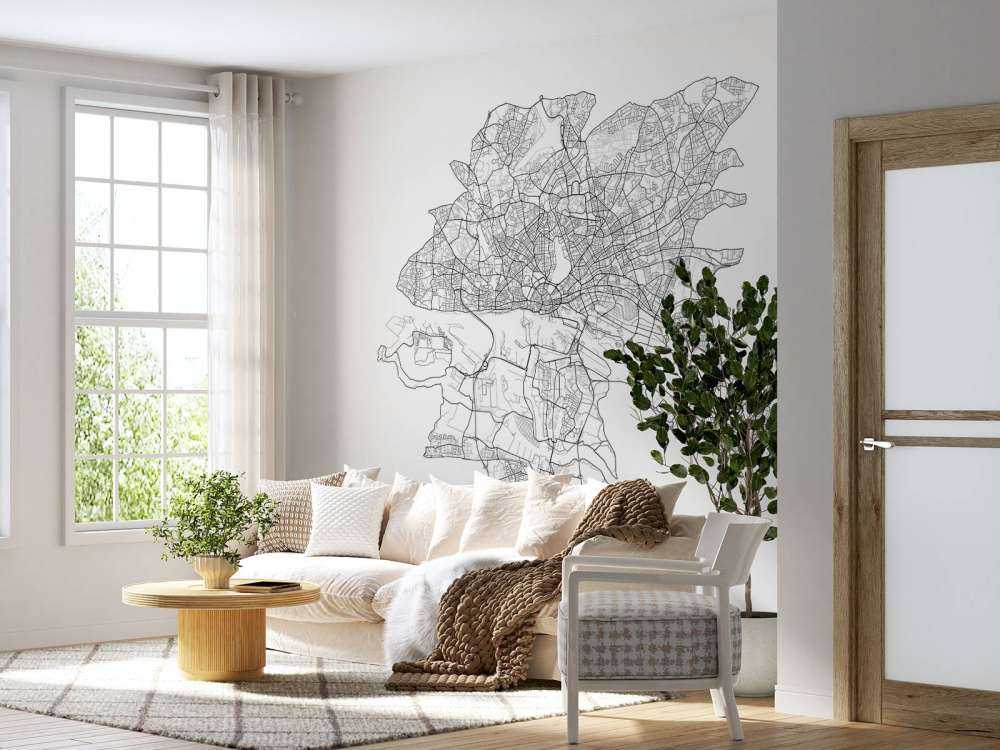 Mapa de Hamburgo, blanco