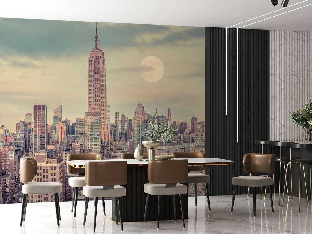 Edificio Empire State con Manhattan