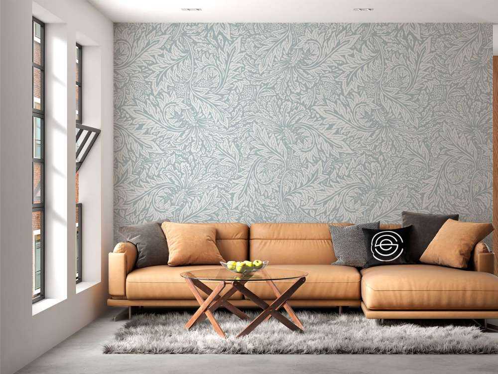 Morris Florals & Leaves - azul empolvado