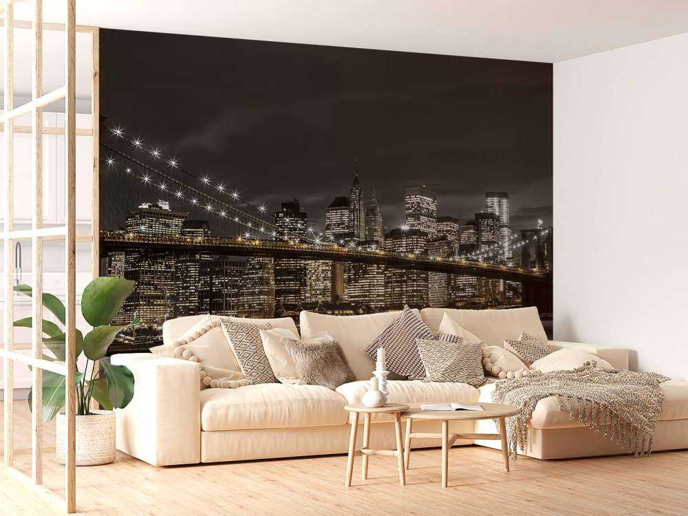 Puente de Brooklyn de noche
