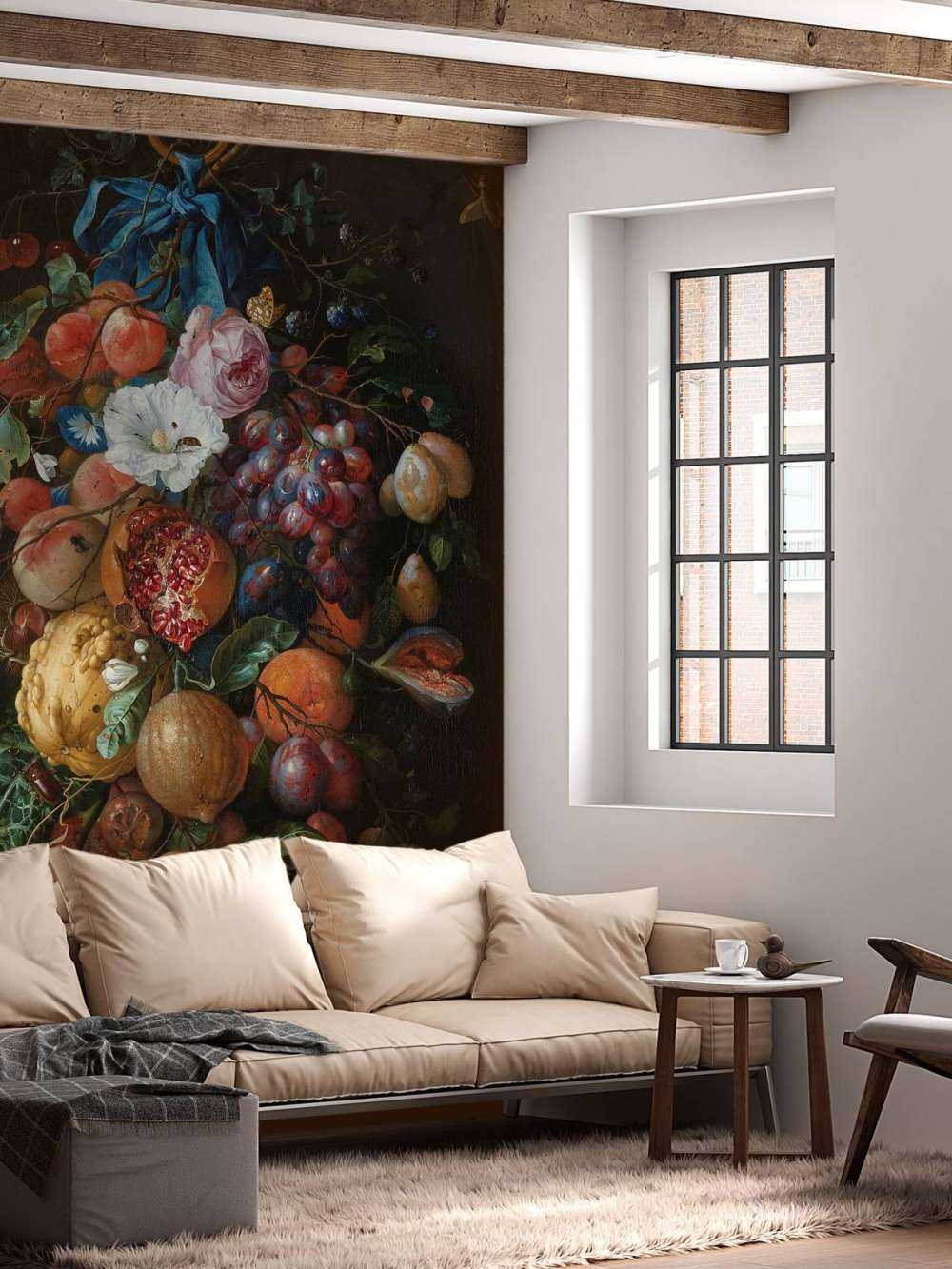 Festón de frutas y flores