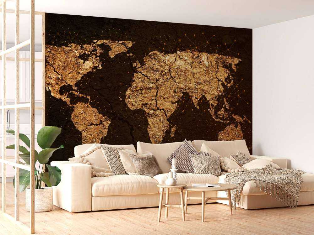 Mapa del mundo dorado