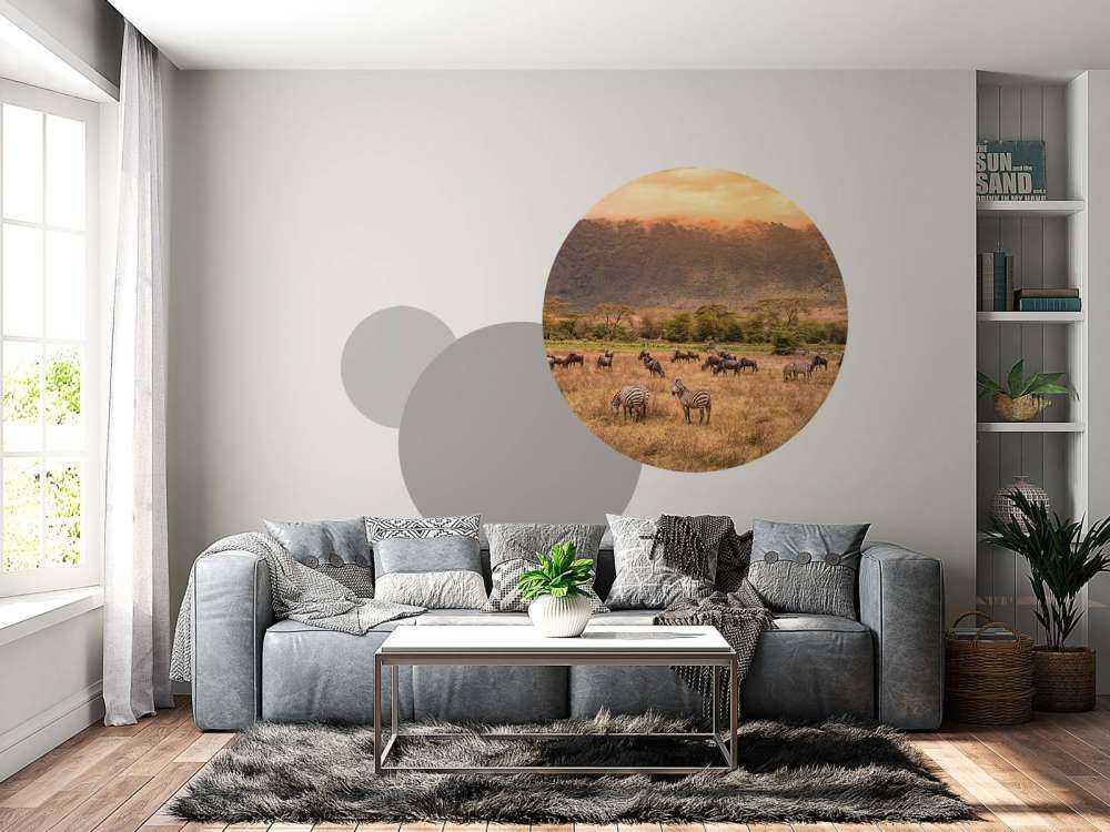 Paisaje de sabana con cebras