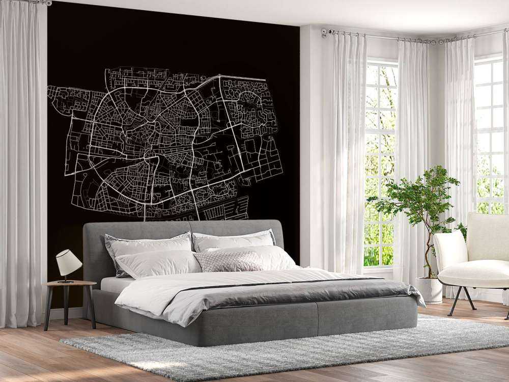 Mapa de Leeuwarden, negro