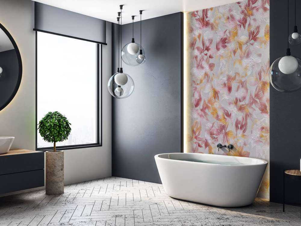 Flores sobre fondo gris