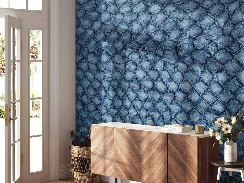 Textura de piel de aceite en azul