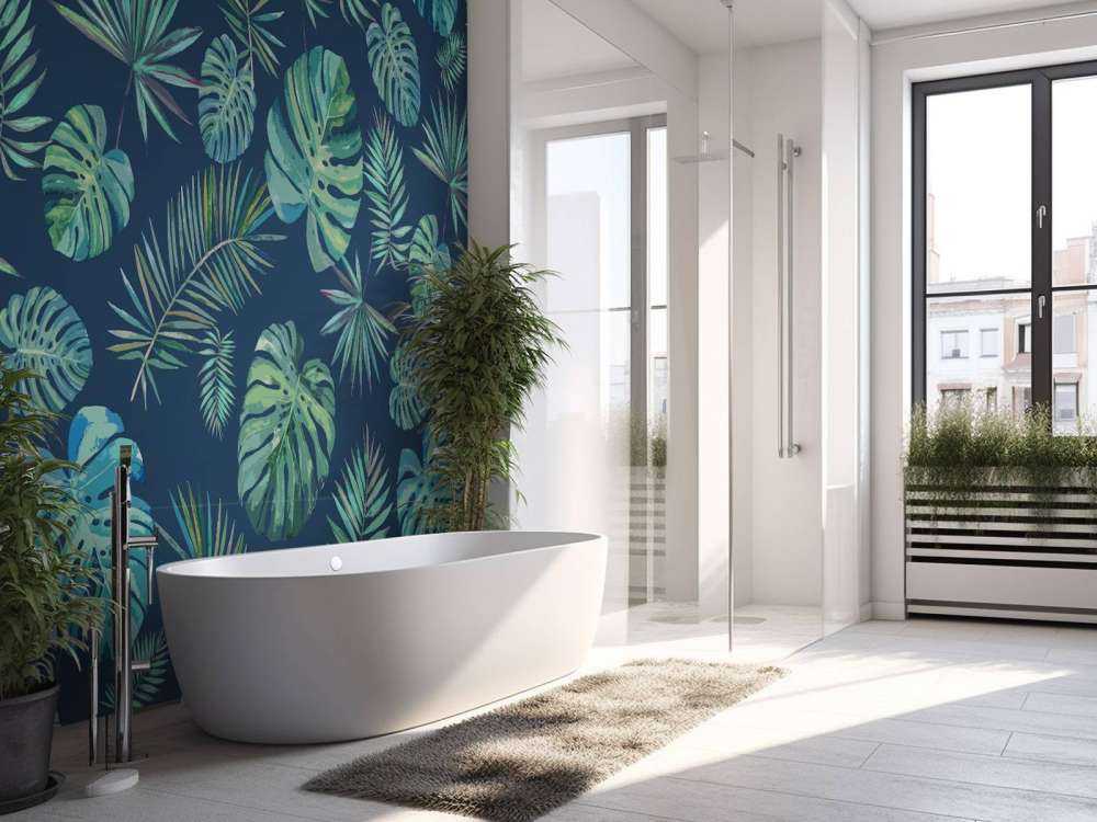 Hojas de palmera y monstera