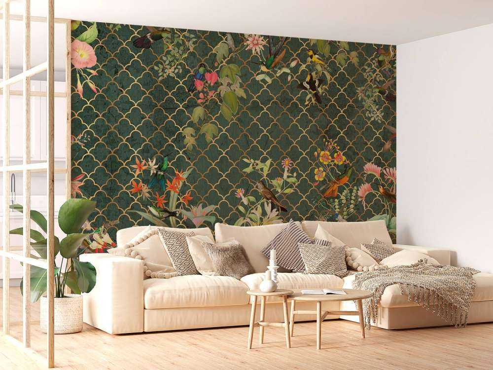 Elegancia de la jungla con oro
