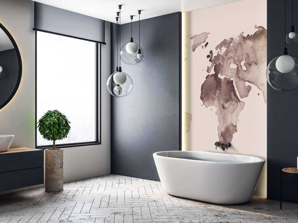 Mapa del mundo en sepia